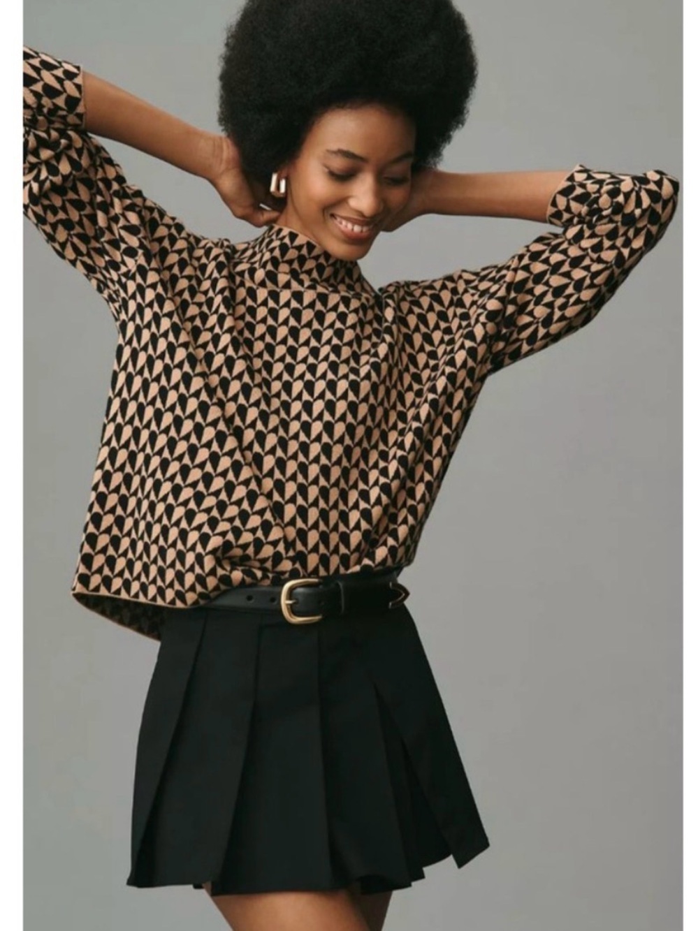 MAEVE ANTHROPOLOGIE
Carys Black Beige Heart Love
Mock Neck Sweater S